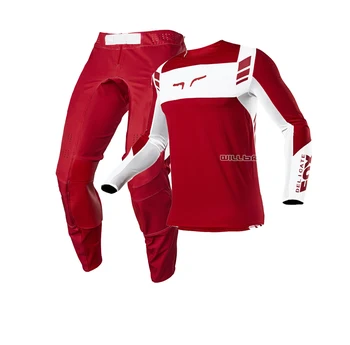 

2021 Delicate Fox Red/White Dirt Bike Flexair Mach Jersey Pants Mountain Bicycle Offroad Racing Suit Mens Kit Motorcycle Set