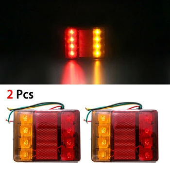 

2Pcs Turn Signal Light 8 LED 12V ABS Brake Indicator Waterproof Bulbs Set