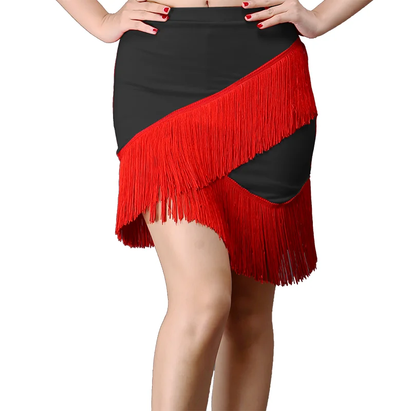 Kid / Women Latin Dance Skirt Fringed Tassel Dance Dress Elastic Waist ...