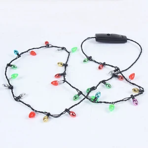 1 Pcs Mini Blinklicht-up Blinkt Weihnachten Lichter Kostüm Halskette 8 Led-lampen HSJ88