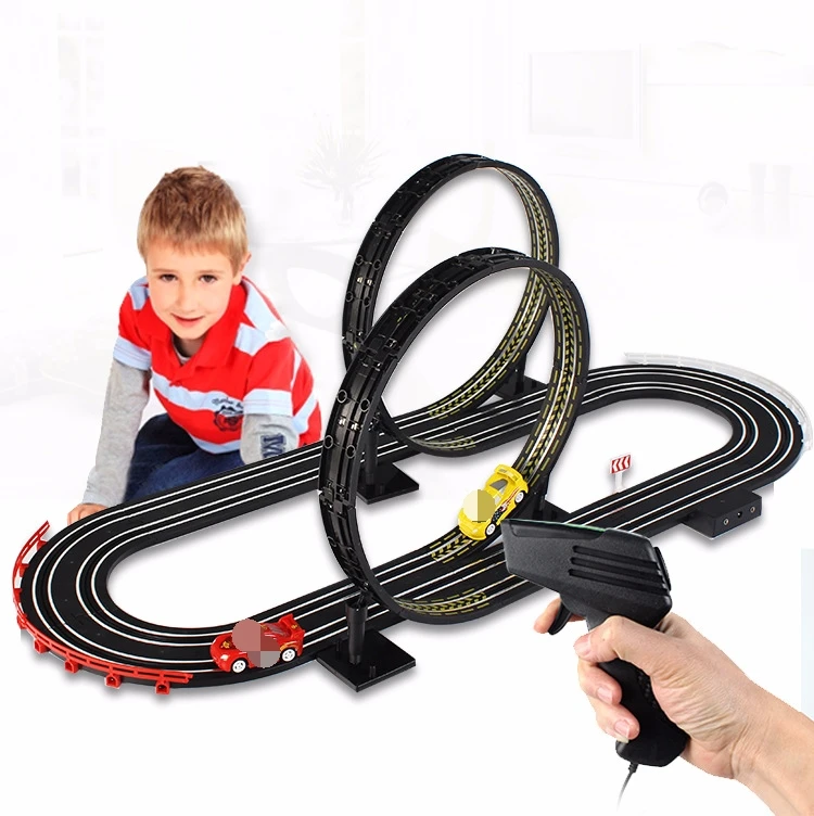 elétrico autorama ferroviário pista de brinquedo slot carro rotativo duplo controle remoto carro circuito voiture brinquedo pista de corrida para menino