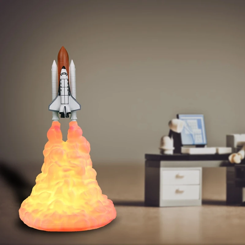 Горячая XD-3D Печатный Космический Шаттл лампа перезаряжаемый ночной Светильник для любителей космоса Лунная лампа как украшение комнаты