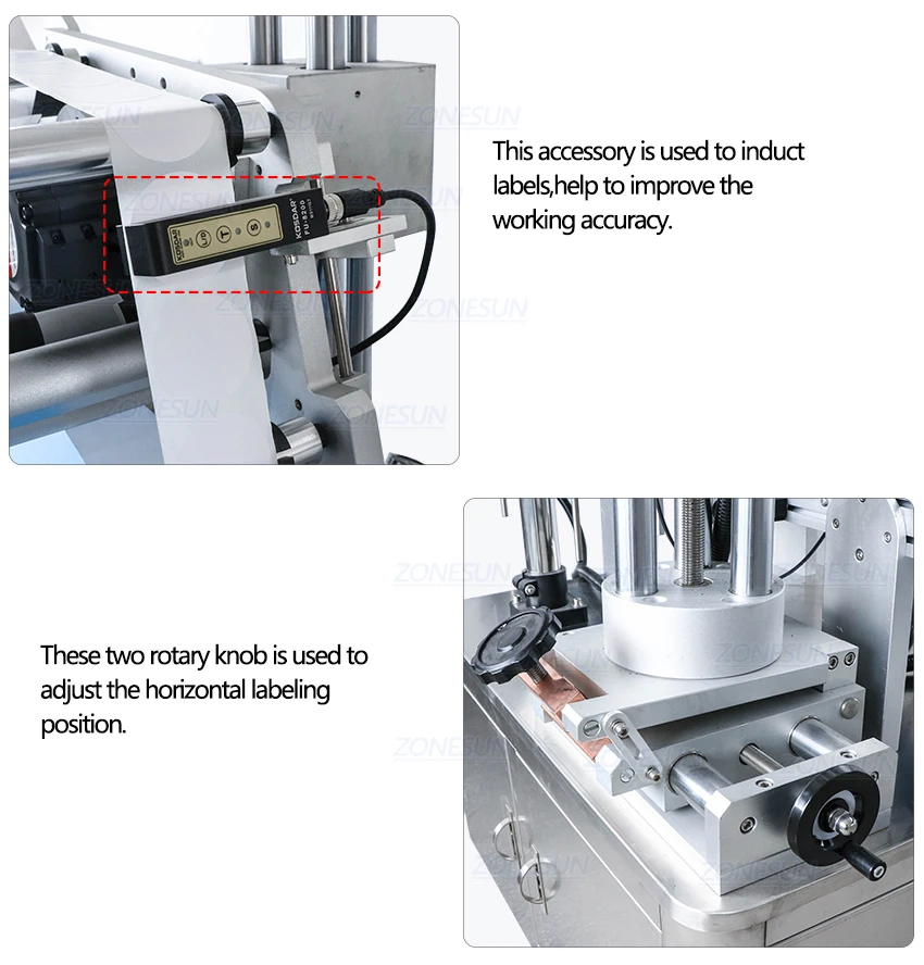 ZONESUN Máquina Automática de Rotulagem de Superfície Plana com Transportador