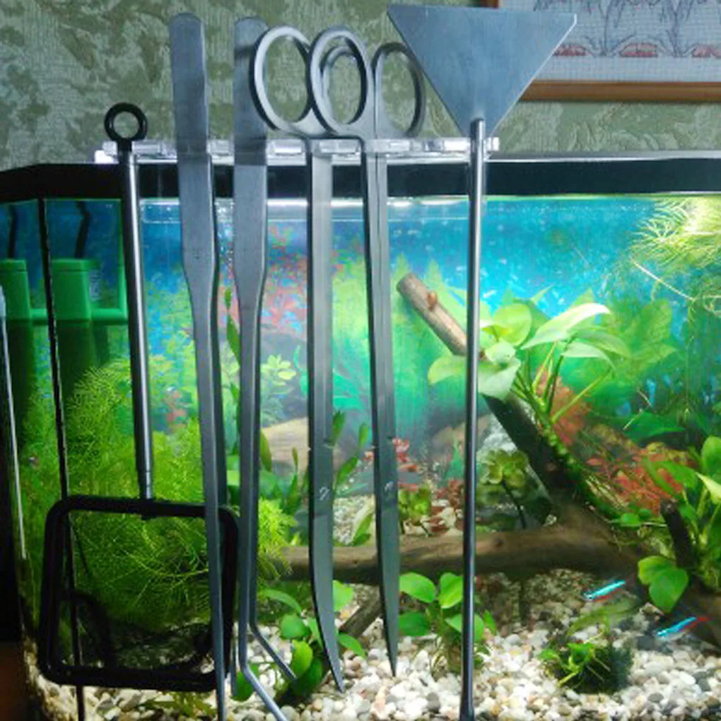 Aquarium Tool Holder Acrylic Water Plants Maintenance Tool Storage