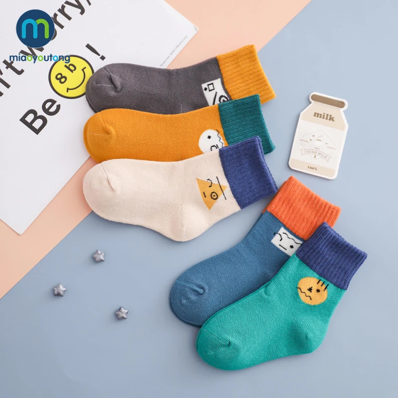 

10 Pcs/lot High Quality Orange Blue Cartoon Soft Cotton Knit Thick Baby Socks Kids Boy Newborn Baby Girl Socks Child Miaoyoutong