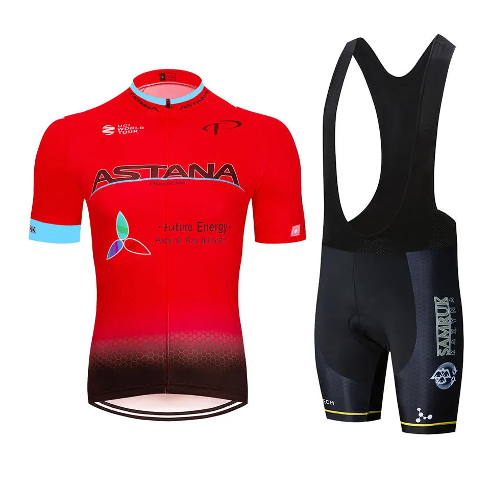

2019 ASTANA cycling team Clothing bicycle jersey Clothes quick drying for men professional cycling bicycle Jerseys16D gel pad bi
