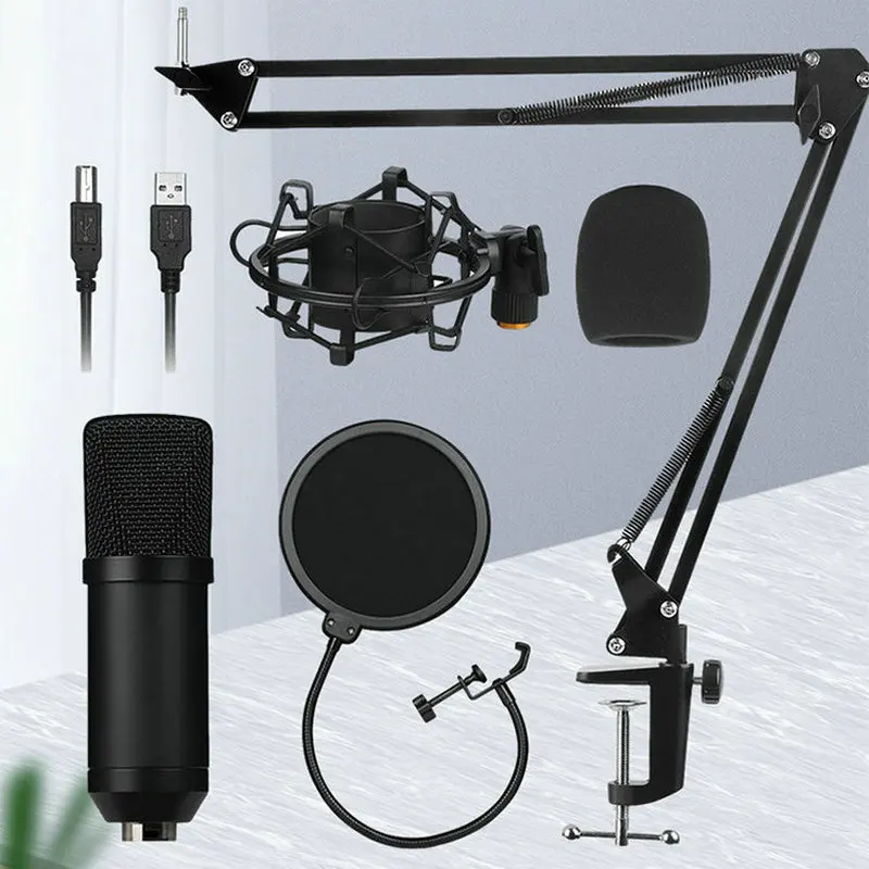 Usb Microphone PC Professional Condenser Gaming Bm 800 Mic for Singing Karaoke Laptop Windows Mac Bm800 Mikrofon | Электроника
