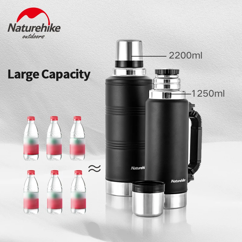 Naturehike 2200 мл большой емкости чайник с термоизоляцией 24 часа сохранение тепла 304 нержавеющая сталь открытый переносной чайник