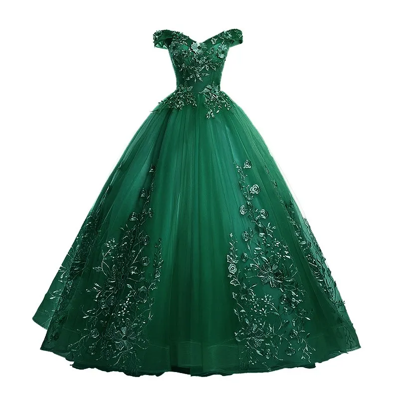 sachin and babi light blue dress Emerald Green Quinceanera Dress with Gold main image 0