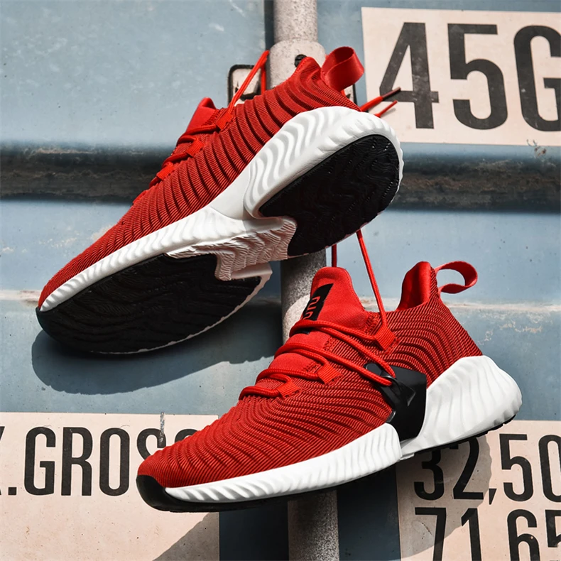 High Quality Men Sneakers Lace Up Autumn New Cushioning Sport Shoes Men Black Red Gray Male Adult Running Shoes for Man