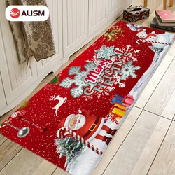 2022 New Flannel Kitchen Mat Non-slip Bathroom Entrance Door Mat Christmas Decorations For Home Bedroom Doormat Floor Rug Carpet