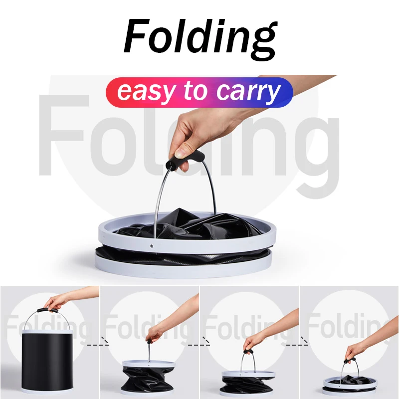 20L Thickening Portable Folding Bucket Outdoor Camping Fishing Bucket Car Storage Container Car Wash Mop Cleaning Tool folding bucket water bucket car wash bucket