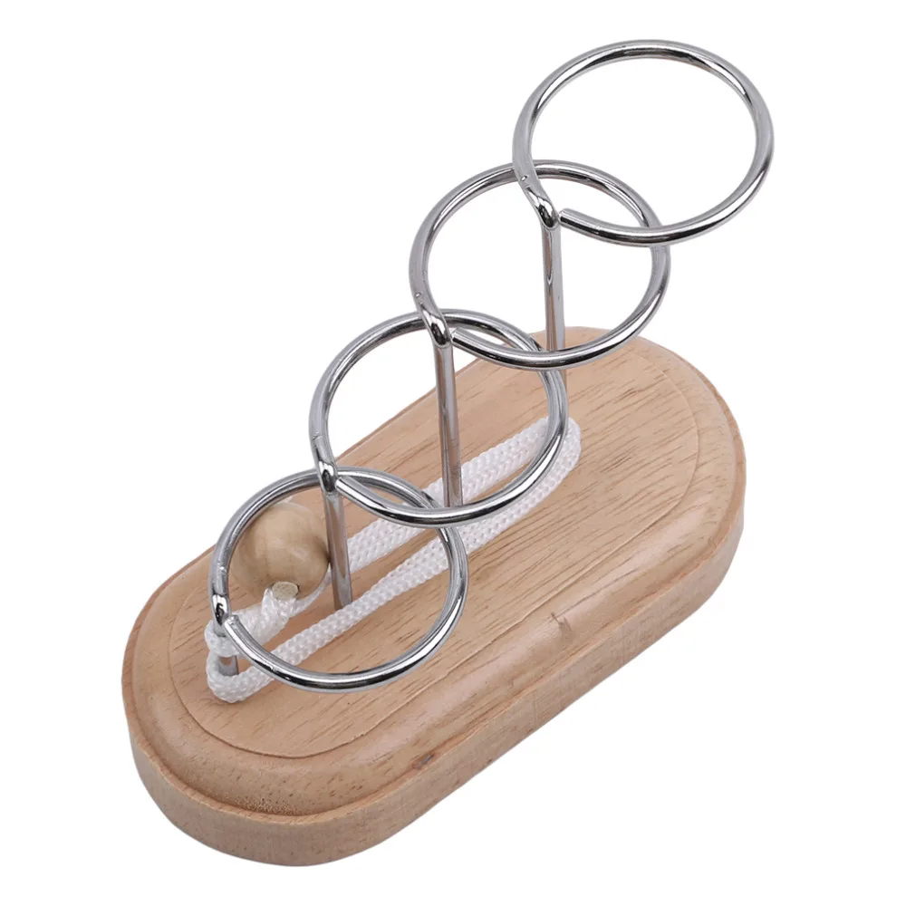 Brain Game Wooden Toy Educational Ring Prank Rope Solution Toy For Adult Exercise Space Thinking Kids Toys Gags& Practical Joke