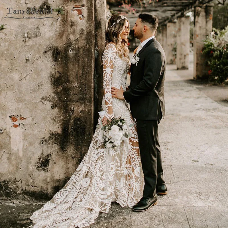 dramatic back wedding dress