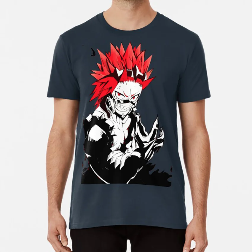 Красная футболка riot eijirou kirishima red riot katsuki bakugou shouto todoroki shoto shouto todoroki katsuki bakugo all might izuku - Цвет: Тёмно-синий