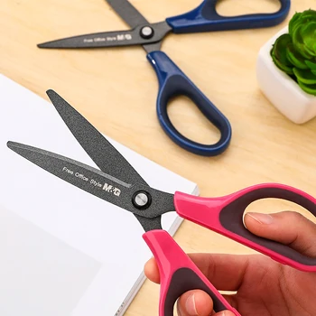 

Non-stick Teflon Scissors Ergonomic Andstal Blades Blade Scissor for School Office Supplies Sissors Craft Portable and Not Rusty