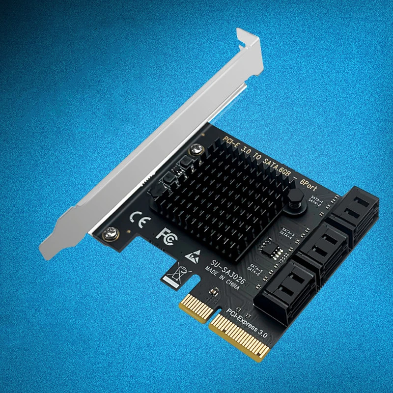 

ЧИА Майнинг 6 портов SATA 6 Гбит/с к PCI Express плата контроллера PCIe к SATA III адаптер PCI-E Райзер плата адаптера расширения для ПК