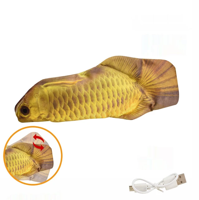Cat Toy Fish USB Electric Charging Simulation Fish Cat Pet Chew Bite Interactive Cat Toys Dropshiping Moving Floppy Wagging Fish Style 5