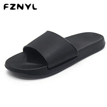 

FZNYL 2020 Flat Bathroom Slippers Women Men Soft Comfortable Indoor Home Slides Shoes Summer Non-slip Beach Sandals Flip Flops