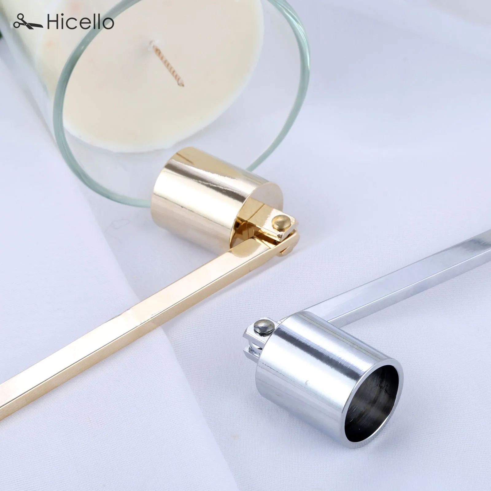 Stainless Steel Candle Snuffer Flame wick tool oil lamp dipper Extinguish Trimmer cutter 19cm put off Rose Gold Black Silve