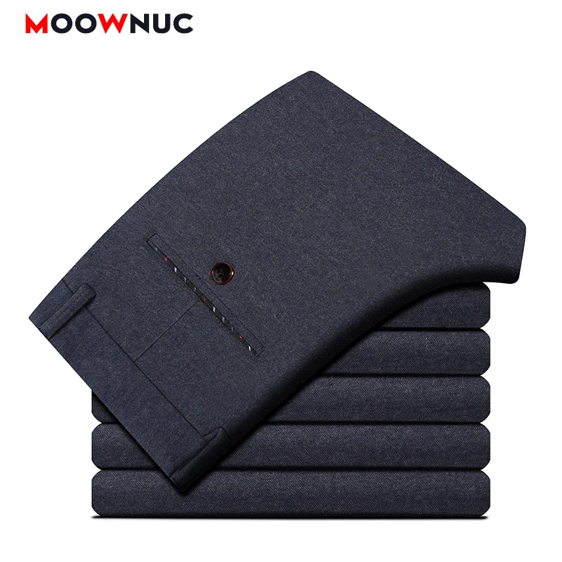 

Men's Casual Trousers Fashion Suit Pant Male 2021 Spring Full-Lengt Plus Size Elastic Solid Hombre Business Masculino MOOWNUC