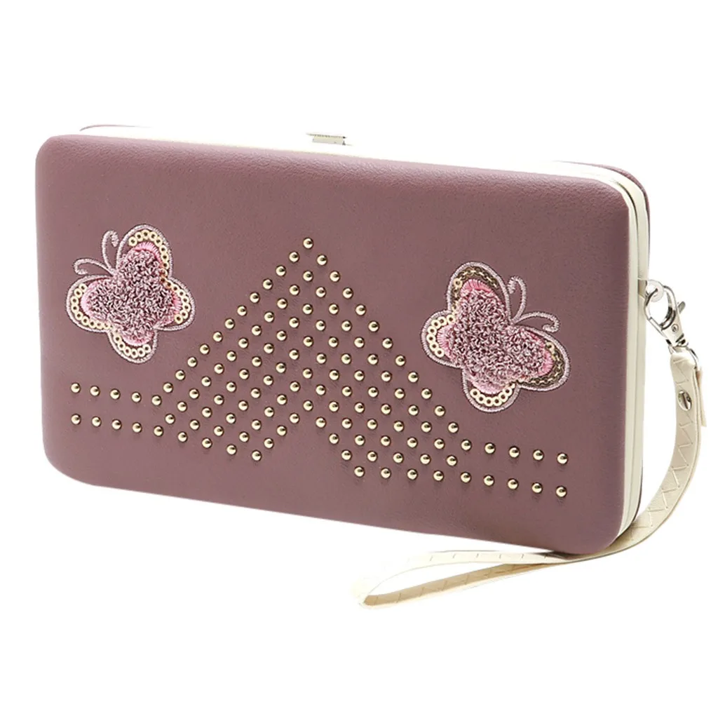 

MAIOUMY fashion Wallet Female Butterfly Long Wallet Lunch Box Wallet Clutch Bag Mobile Phone Bag Purse coin purse wallet Hasp