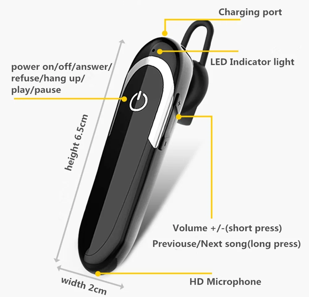 Bluetooth наушники с микрофоном 32 часа в режиме разговора беспроводная гарнитура Влагозащищенные спортивные музыкальные наушники длинные последние наушники