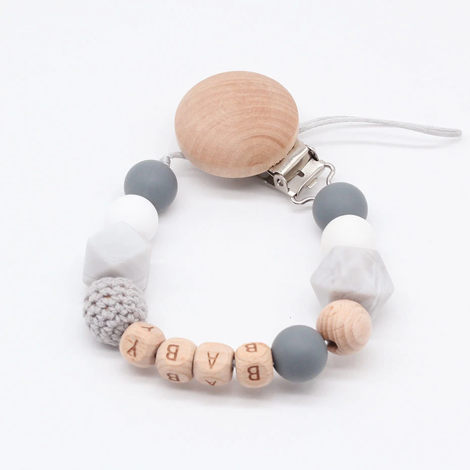personalized wooden pacifier clip