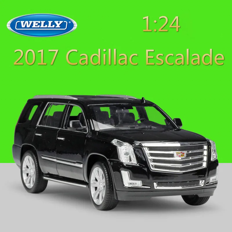 

WELLY 1:24 Diecast Simulator Model Car 2017 Cadillac Escalade SUV Metal Toy Cars Toys For Children Gift Collection Decoration