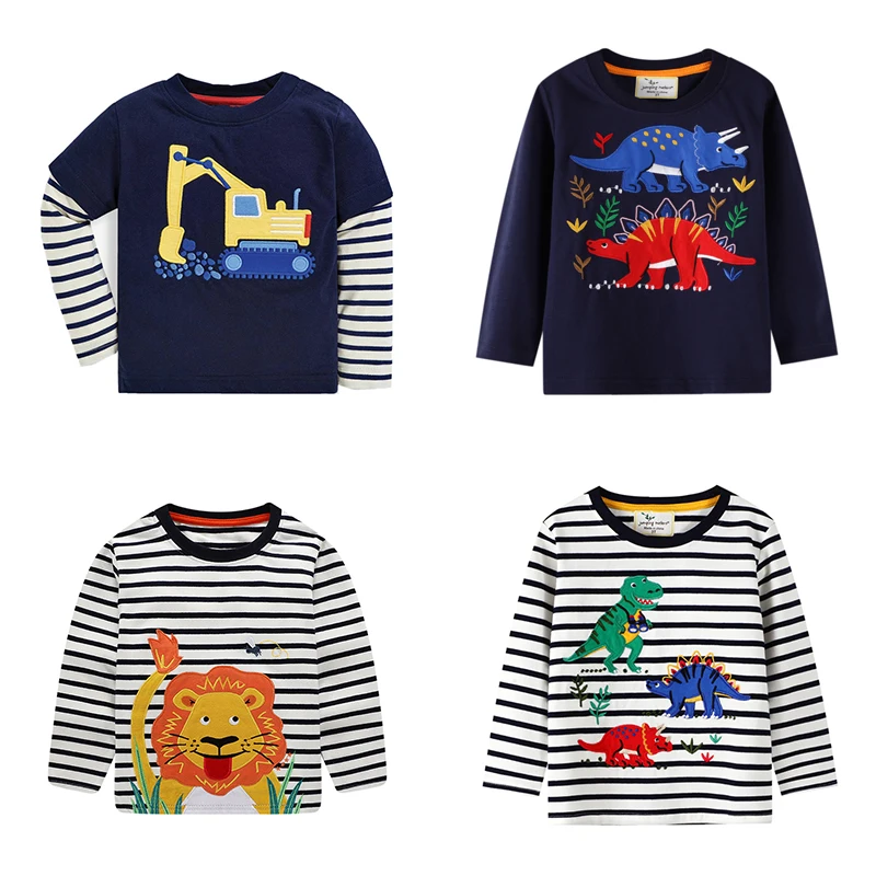 

Boys Girls Striped Animal Baby Girl Cotton Long Sleeve T-Shirt 2-7Year Autumn Children Clothing Blouse Tops Boys Long Sleeve Top