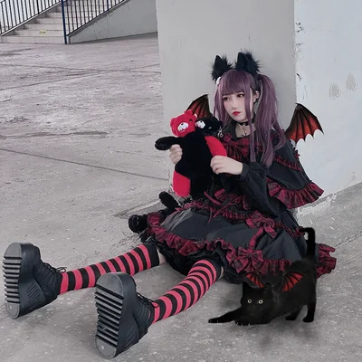 New Vintage Harajuku Skirts Little Devil Red Plaid Bowknot Stitching Fashion Sweet Girl Punk High Waist Mini Kawaii Short Skirts Skirts Aliexpress