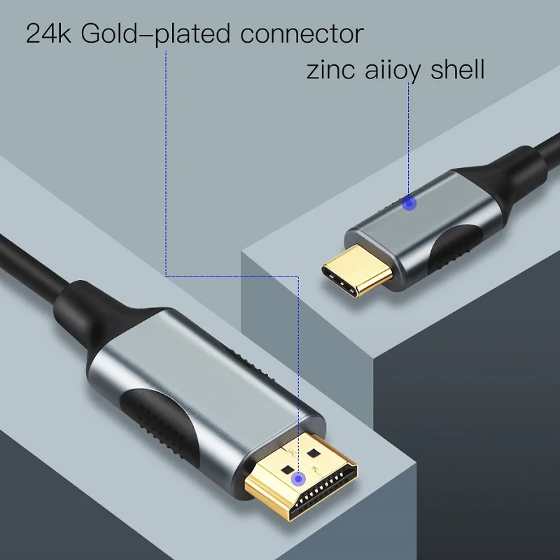 Lungfish usb c к hdmi 4K type C к HDMI кабель адаптер Thunderbolt 3 для huawei mate 30 Pro MacBook Pro адаптер usb type-C HDMI