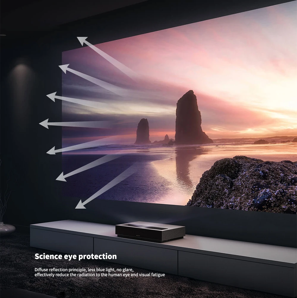 2019 Newest Xiaomi Fengmi Laser TV 4K Cinema Home Theatre 1700 ANSI Lumens 2GB DDR3 RAM 64GB EMMC ROM BLE 4.0 Support HDR10  DTS