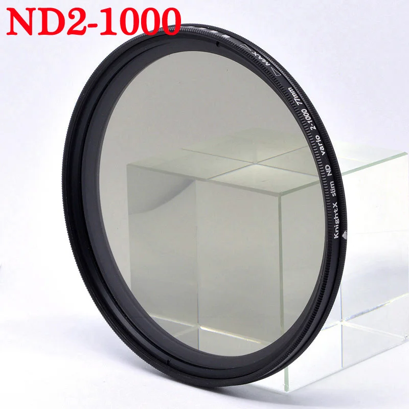 KnightX ND2 для ND1000 ND Камера фильтр для объектива для canon sony nikon d3300 500d 400d dslr d5100 60d 49 52 55 58 62 67 72 77 мм - Цвет: ND2-ND1000