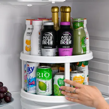 

Creative-Multi-functional Kitchen Kitchen Cabinet Refrigerator Seasoning Multilayer 360 du Rotating Storage Shelf Organizing Rac