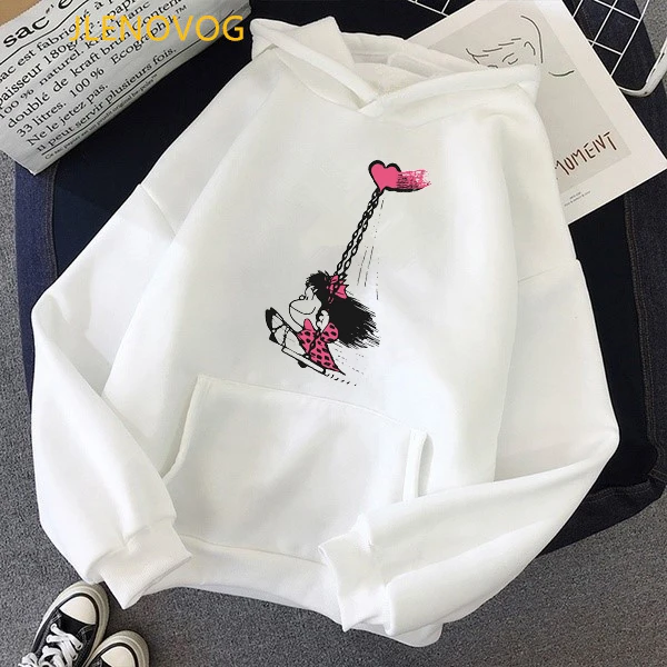 Toda Mafalda Print Hoodies Women Men Hooded Sweatshirts Harajuku Hip Hop Hoodies Sweatshirt Streetwear Tracksuit Winter Clothes