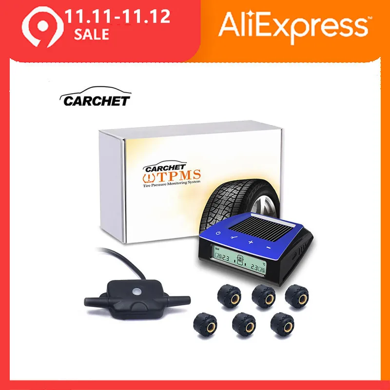 CARCHET беспроводной RV трейлер автомобильный Солнечный TPMS система мониторинга