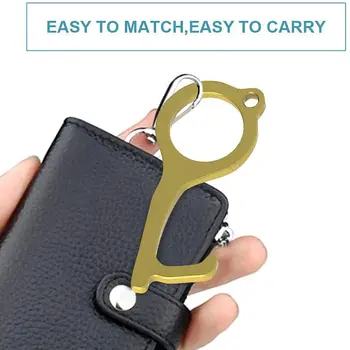 

Elevator Button Contactless Tool Safety Door Handle Brass Key Grip Safety Protection Isolation No-Touch Anti-bacteria Opener
