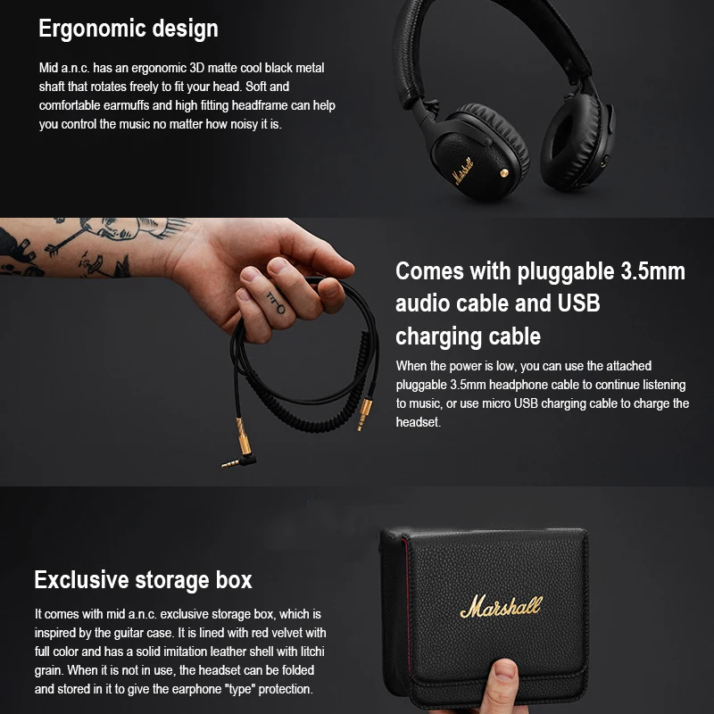 Headset Wireless Bluetooth With Multi-way Control Button Foldable Manual Noise Reduction Earphones Portable Outdoor Headphone