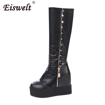 

EISWELT Women Fashion Boots Autumn Winter Round Side Zipper Ladies Shoes Solid Casual Female Shoes Women Fashion Boots