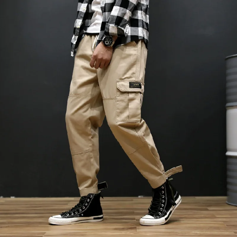 

Pants Men's Korean-style Trend Summer Popular Brand Bib Overall Loose Thin Athletic Pants Men Capri Casual Ankle Banded Pants