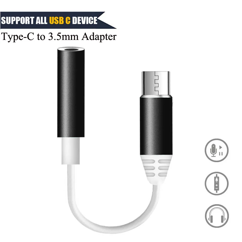 Usb type C до 3,5 мм адаптер для наушников type-C до 3,5 Jack аудио кабель Поддержка управления громкостью вызова для Xiaomi для huawei(N1023