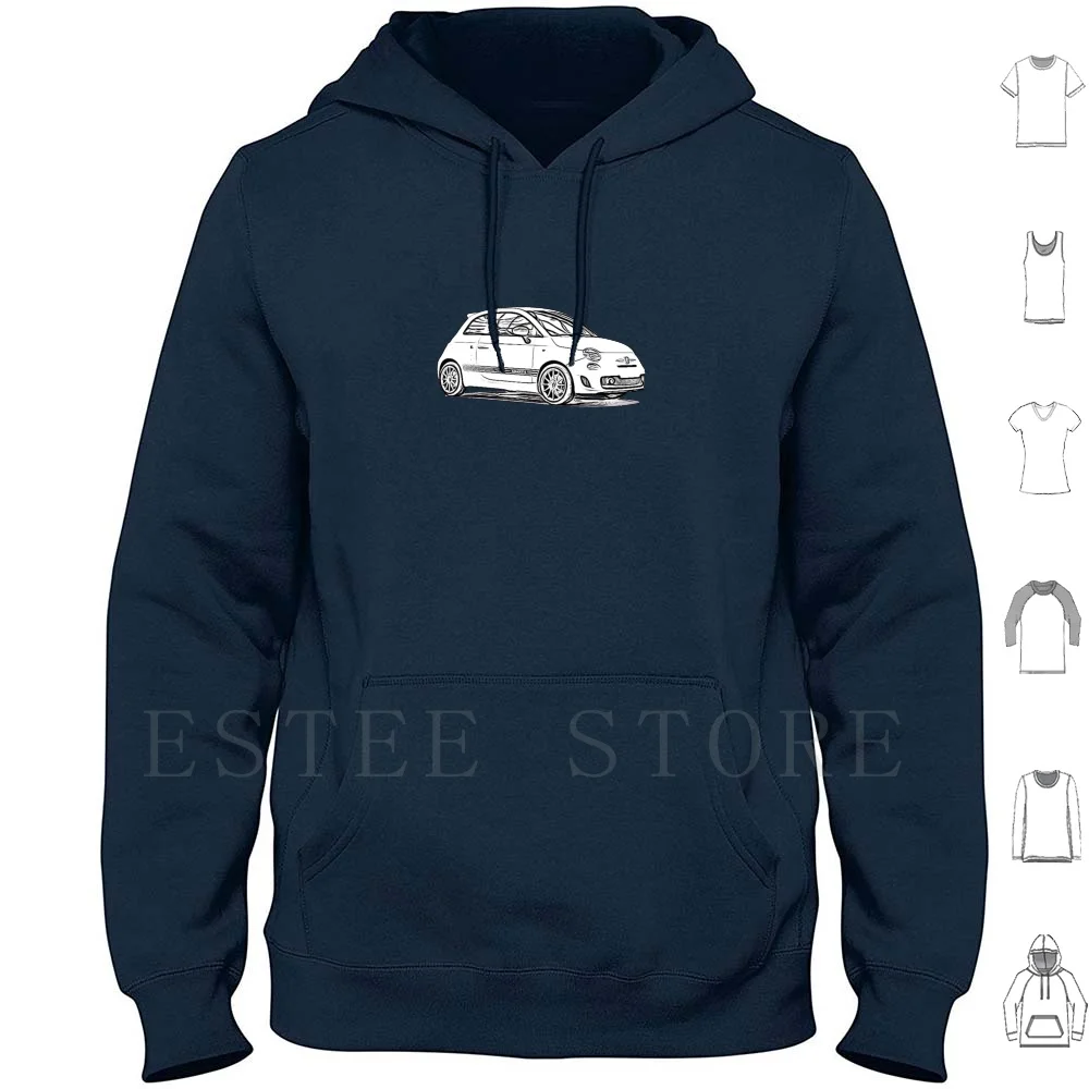 Felpe Con Cappuccio Abarth 500 Wireframe Car V8 V10 V12 Cool Flag Engine Racing Sports Pagani Automotive Simpatico Cartone Animato Italiano