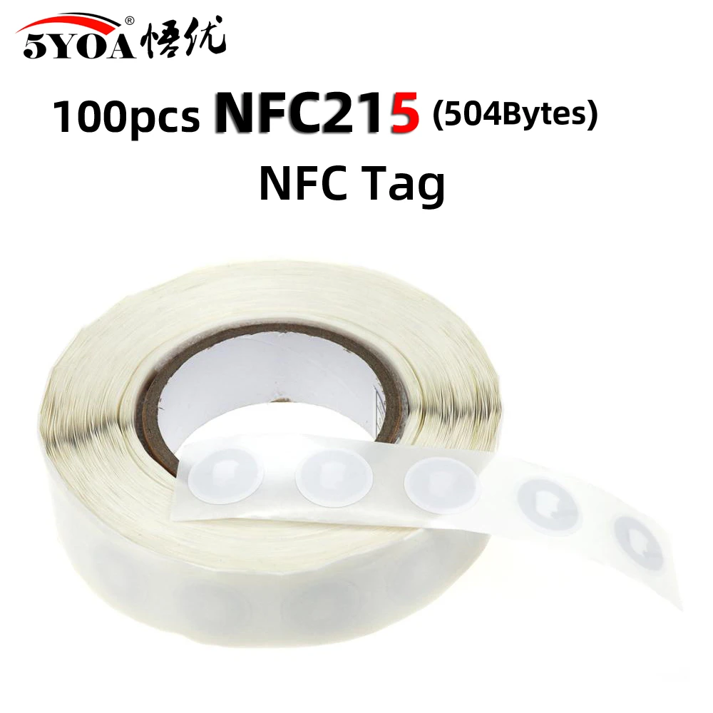 100pcs Nfc Tag Nfc215 Label 215 Stickers Ntag215 504 Bytes Tags Badges