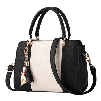 

#H30 Women Tassel Ornaments Totes Patchwork Handbag Party Purse Ladies Messenger Crossbody Shoulder Bags Women Handbags