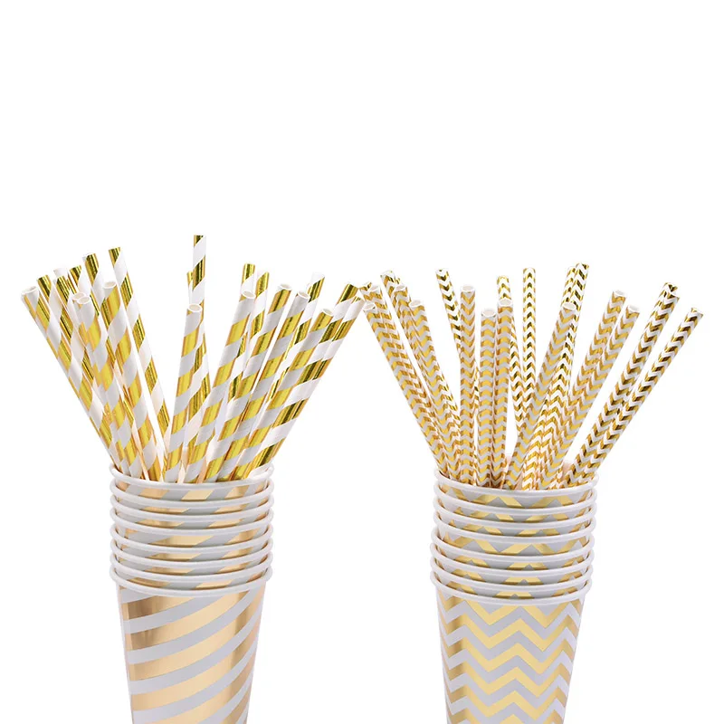 1 комплект золотые вечерние одноразовые столовые приборы бумажные карнавальные чашки пластины соломинки для свадебной вечеринки декор для дня рождения Детские принадлежности для душа