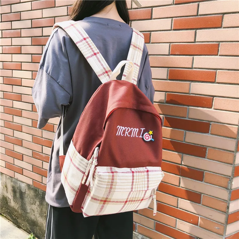 

JOYPESSIE Female Canvas Travel Bags Girls For Teenagers Backpack Mochilas Piruleta Backpack Fashion Women Preppy School Bags