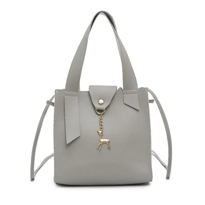 Женская маленькая квадратная сумка из искусственной кожи с оленем, декоративная сумочка, сумки через плечо, новые модные сумки через плечо для женщин, Bolsos Mujer - Цвет: gray
