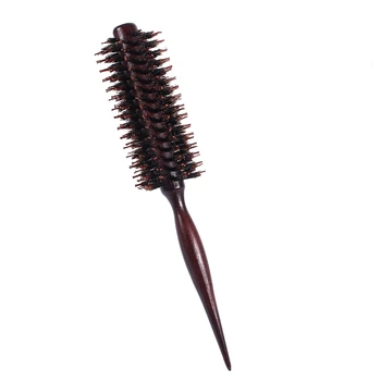 

Professional Portable Natural Wooden Handle Anti-static Round Curly Hair Comb Hairdressing Radial Brush Handle Curly Hair Comb