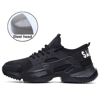 

Men Shoes Work Safety Shoes Lightweight and Comfortable Non-slip Steel Toe Cap Wear-resistant Breathable Work Shoes